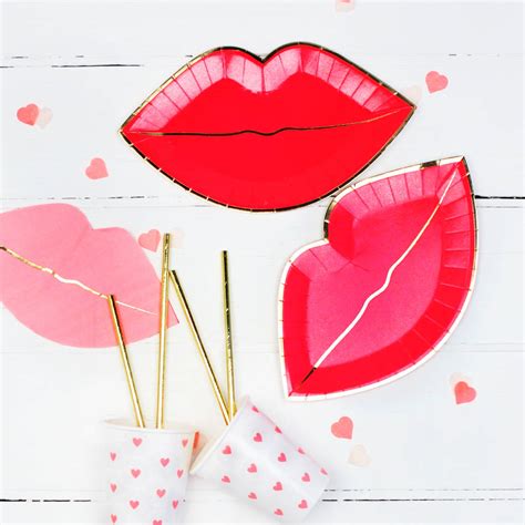 Luscious Red Lips Party Plates By Postbox Party