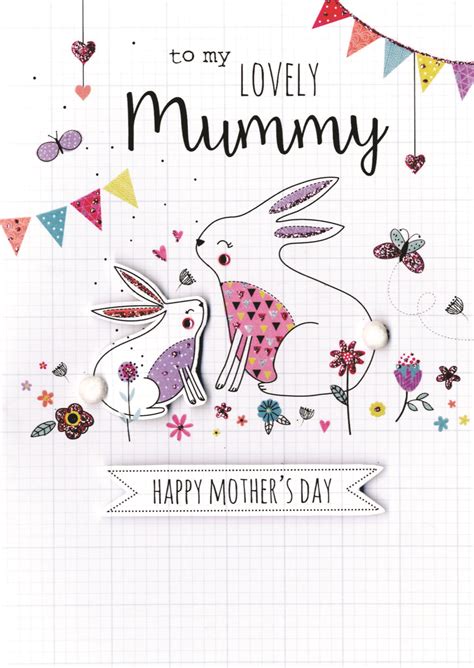 Mummy Mothers Day Card Embellished Hand Finished Card Cards