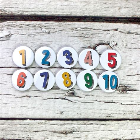 Number Pin Badges 25mm 1 Inch Letter Button Rainbow Of Etsy