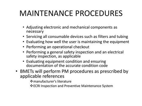 Ppt Maintenance Procedures Powerpoint Presentation Free Download