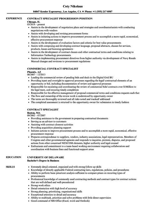 Resume For Contract Specialist Imma Theone