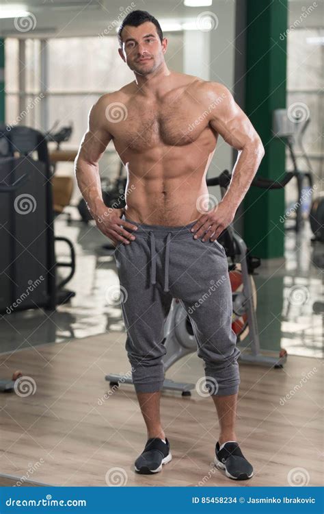Hairy Man Showing Abdominal Muscle Stock Photo Image Of Build