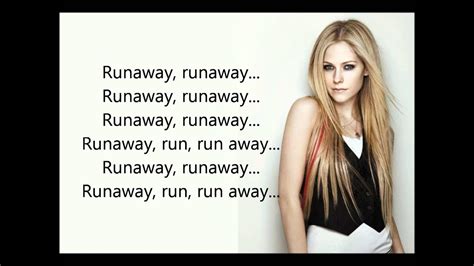 Avril Lavigne Runaway Lyrics Youtube