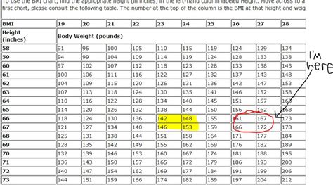 BMI Chart Female - My New Year's Resolution: BMI of 24 ...