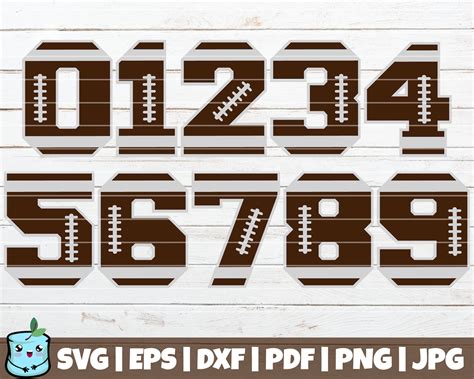 Football Numbers Svg Cut Files Commercial Use Instant Etsy