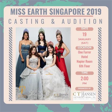 Miss Earth Singapore 2019 Casting Details Announced
