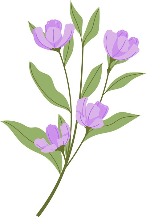 Purple Organic Flower Vector Vector Flower Png Image Download Free