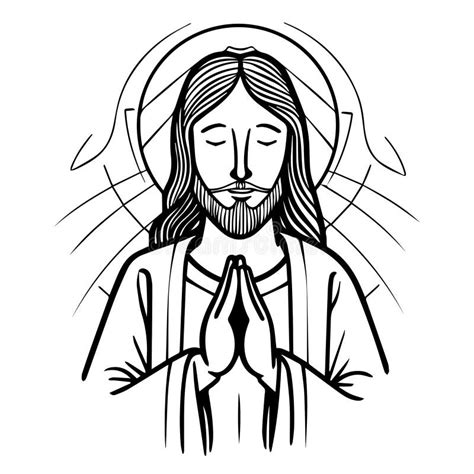 Jesus Christ Savior Vector Illustration Black Silhouette Of Jesus
