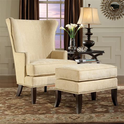 Fairfield Chairs 5147 01 Contemporary Wing Chair With Exposed Wood Legs