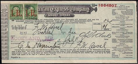 Complete the information on your money order. 1898 Revenues: American Express Money Order