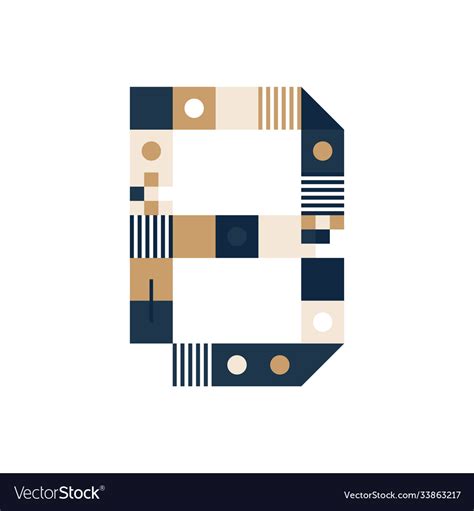 Pixel Art Letter B Colorful Letter Consist Vector Image
