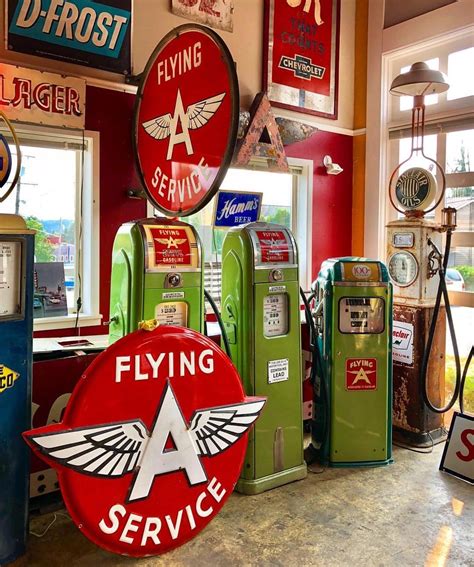 Original Flying A Advertising Collection Vintage Gas Pumps Old Gas