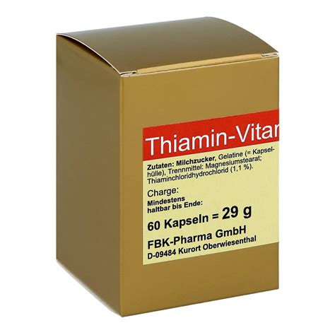 Single vitamin deficiencies are rare. Thiamin Kapseln Vitamin B1 60 stk - Apotheke.de