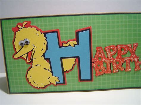 Cricutjunkie Big Bird Birthday Card
