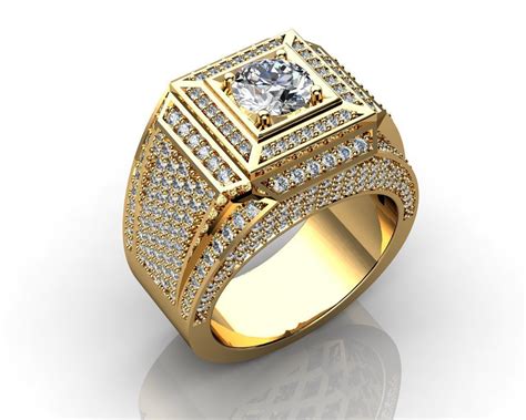 Diamond Ring Design Gold ~ Mens Yellow Gold Diamond Engagement Ring 3 4 Ctw Bodaswasuas
