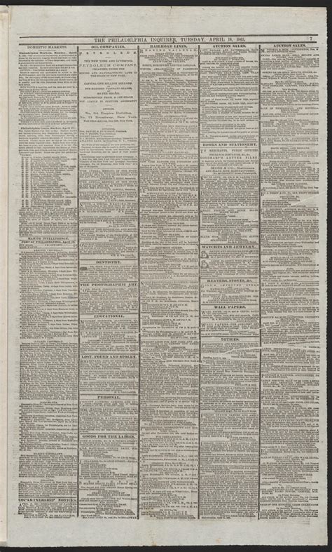 Image 7 Of The Philadelphia Inquirer Newspaper April 18 1865