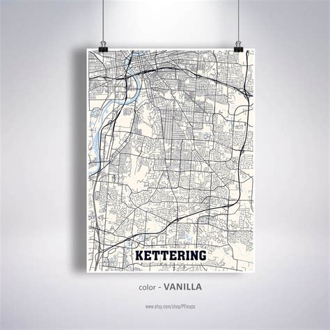 Kettering Map Print Kettering City Map Ohio Oh Usa Map Etsy