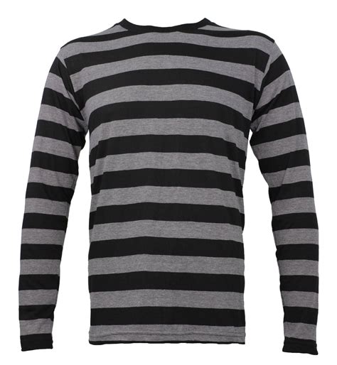 Long Sleeve Black And Heather Grey Striped Shirt Xxl By Skirtstar