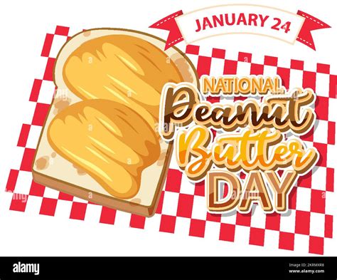 National Peabut Butter Day Banner Design Illustration Stock Vector