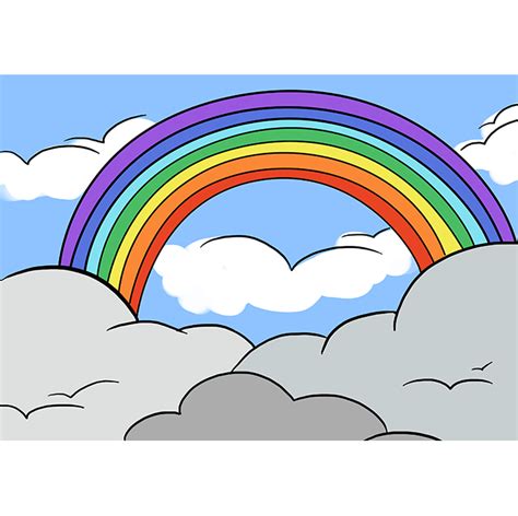 Rainbow Scenery Drawing For Kids How To Draw Easy Scenery For Kids