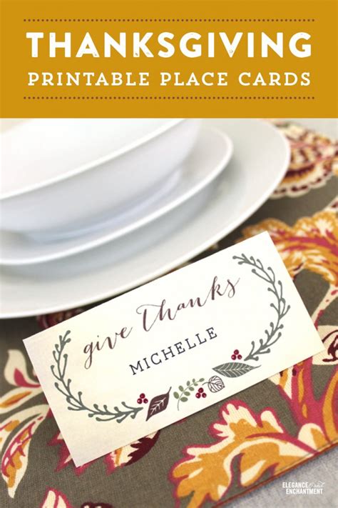 Free Printable Place Cards Thanksgiving