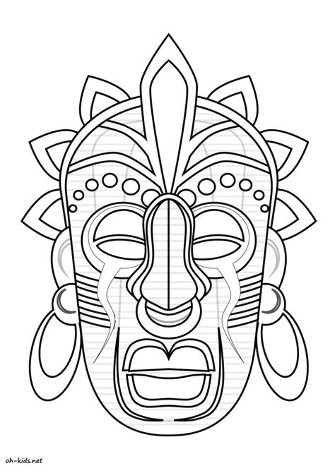 Coloriage Masque Africain Couleur Dessin Gratuit Imprimer