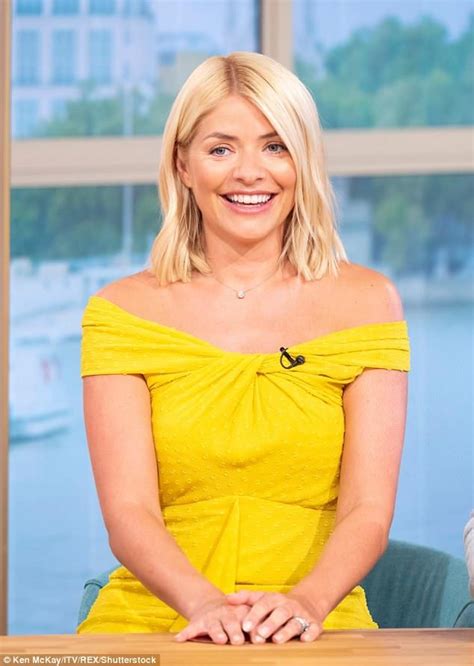 Holly Willoughby Shows Off Her Tan In A Glorious Yellow Bardot Dress Holly Willoughby Hair