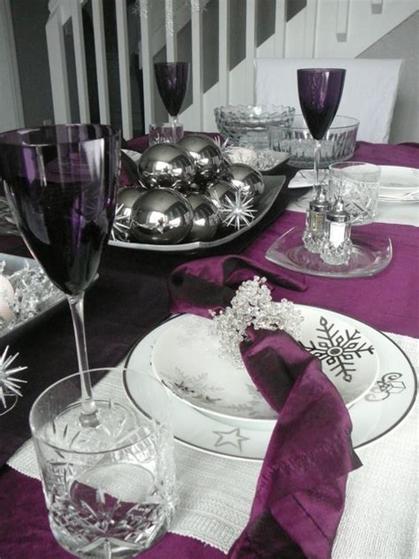 Winter Holiday Plum Tablescape
