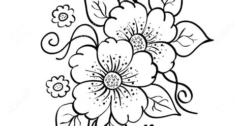 Gambar Bunga Sketsa Simple