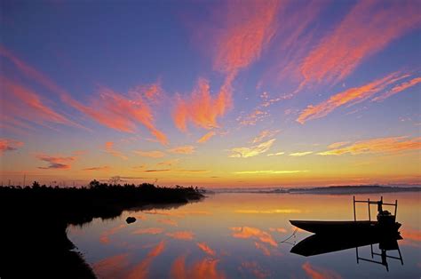 Sunrise At Jarrett Bay Of Core Sound In North Carolina Photograph By