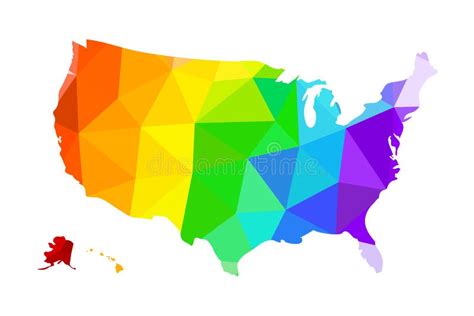 The Lgbt Flag In The Form Of A Map Of The United States Of America Stock Vector Illustration