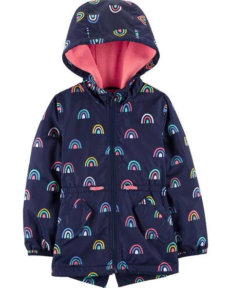 Rainbow Fleece Lined Water Resistant Jacket Toddler Girl Jackets