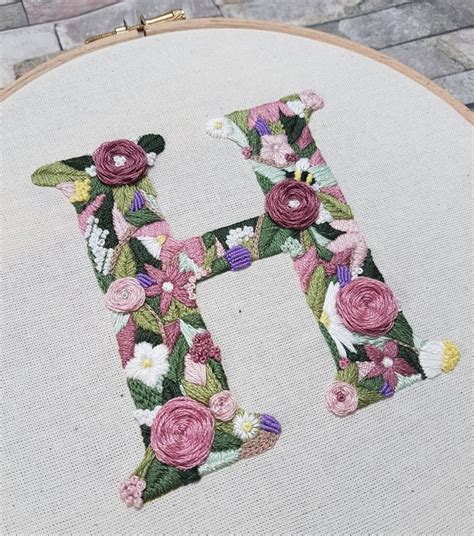 Embroidery Letter Embroidery Flowers Hand Embroidery Letters