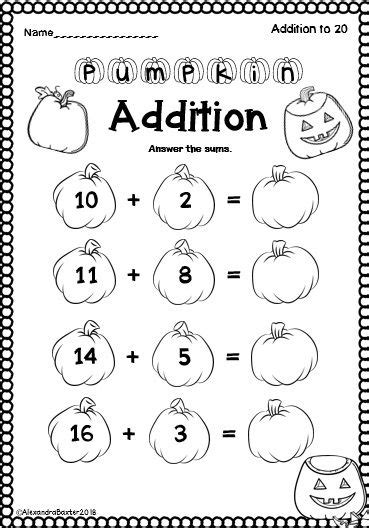 Halloween Math Worksheets 1st Grade