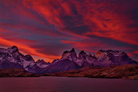 Sunset At The Cuernos Patagonia Photograph By Stuart Litoff