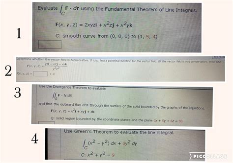 Solved Evaluate F Dr Using The Fundamental Theorem Of