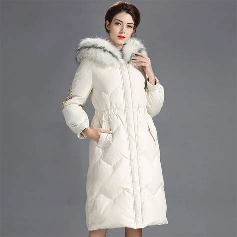 Winter Jacket Women White Duck Down Long Parkas Coat Plus Size Winter