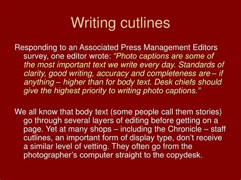 Ppt Writing Cutlines Powerpoint Presentation Free Download Id2709777