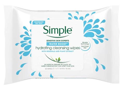 Simple Micellar Cleansing Wipes Water Boost 25 Ct Ingredients And Reviews