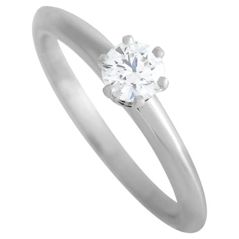 Tiffany 031ct Solitaire Diamond Ring Pt950 For Sale At 1stdibs