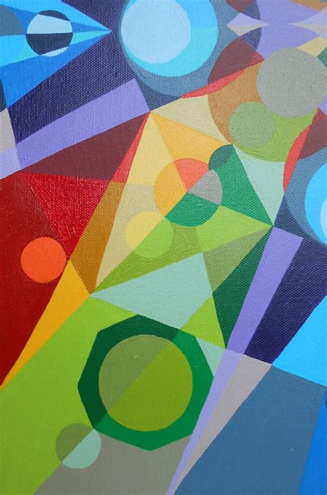 Geometric Acrylic Painting Vibrant Origianl Art 16x20 Etsy