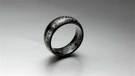 The Lord Of The Rings Tungsten Carbide Engraved Black Plating Ring