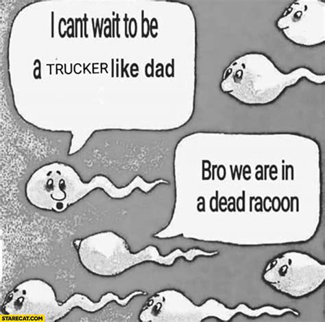 I Can’t Wait To Be A Trucker Like Dad Bro We Are In A Dead Raccoon Sperm Cells