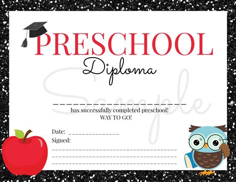 Preschool Graduation Certificate Template Word Preschool Diploma