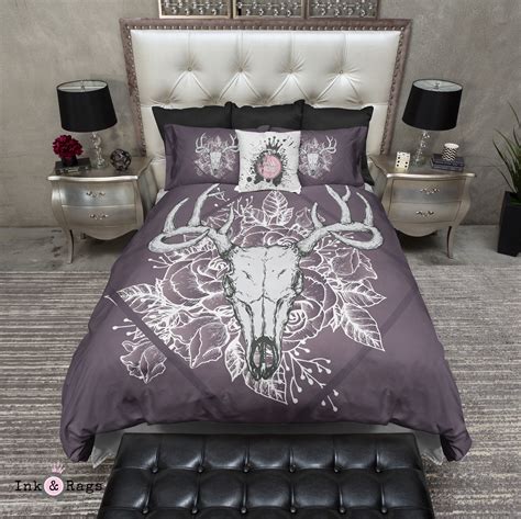 Diamond Floral Purple Buck Skull Bedding Collection | Duvet bedding sets, Skull bedding, Bedding ...