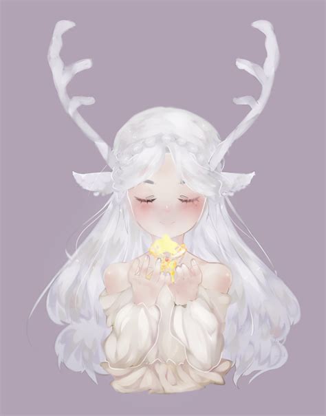 The Illustration Little Deer With The Tags Medibangpaint Horn Girl