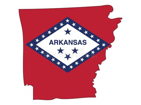 Combined Map And Flag Of Usa State Of Arkansas Stock Vector