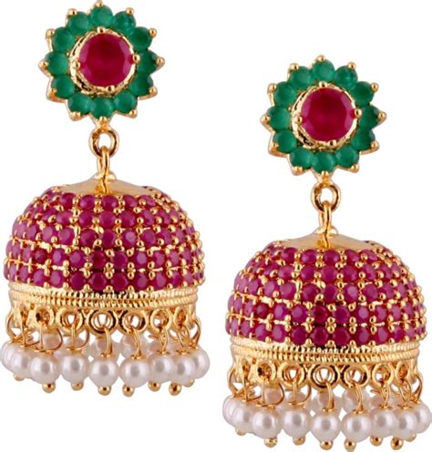 It's where your interests connect you with your people. Gold Plated Ruby Emerald Jhumka ~ South India Jewels