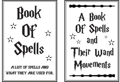 Free Printable Printable Harry Potter Spell Book Pages