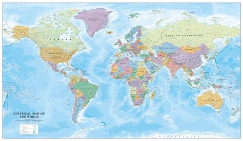 World Political Map Scale 140 Million Cosmographics Ltd